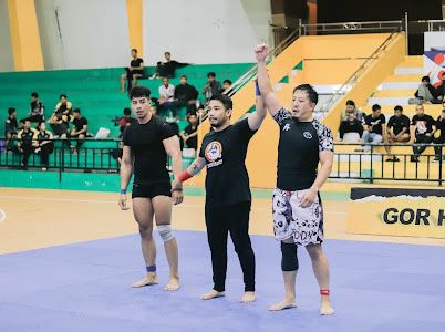 Atlet putera usai mengikuti pertandingan grappling match di GOR Hasanuddin Banjarmasin.(foto : ist)