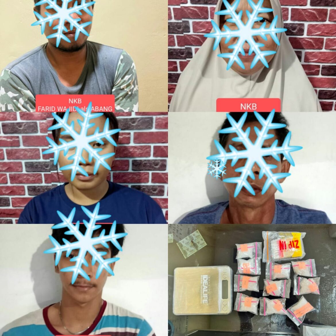 SIMPAN NARKOBA - Lima warga Jalan Sulawesi Kelurahan Pasar Lama Banjarmasin Tengah ini nekat menyimpan Sabu-sabu berat 48,25 Gram di Sungai Tabuk Kabupaten Banjar, Rabu (12/4/2023) siang. (foto :ist)