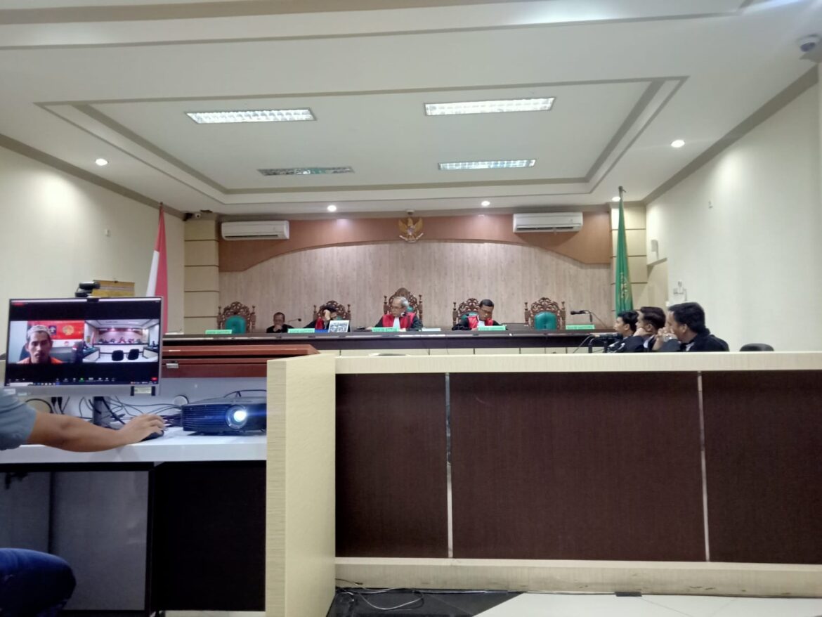 Suasana sidang dana desa Kalungkang dengan terdakwa Zidi Ilhami mantan Kades.