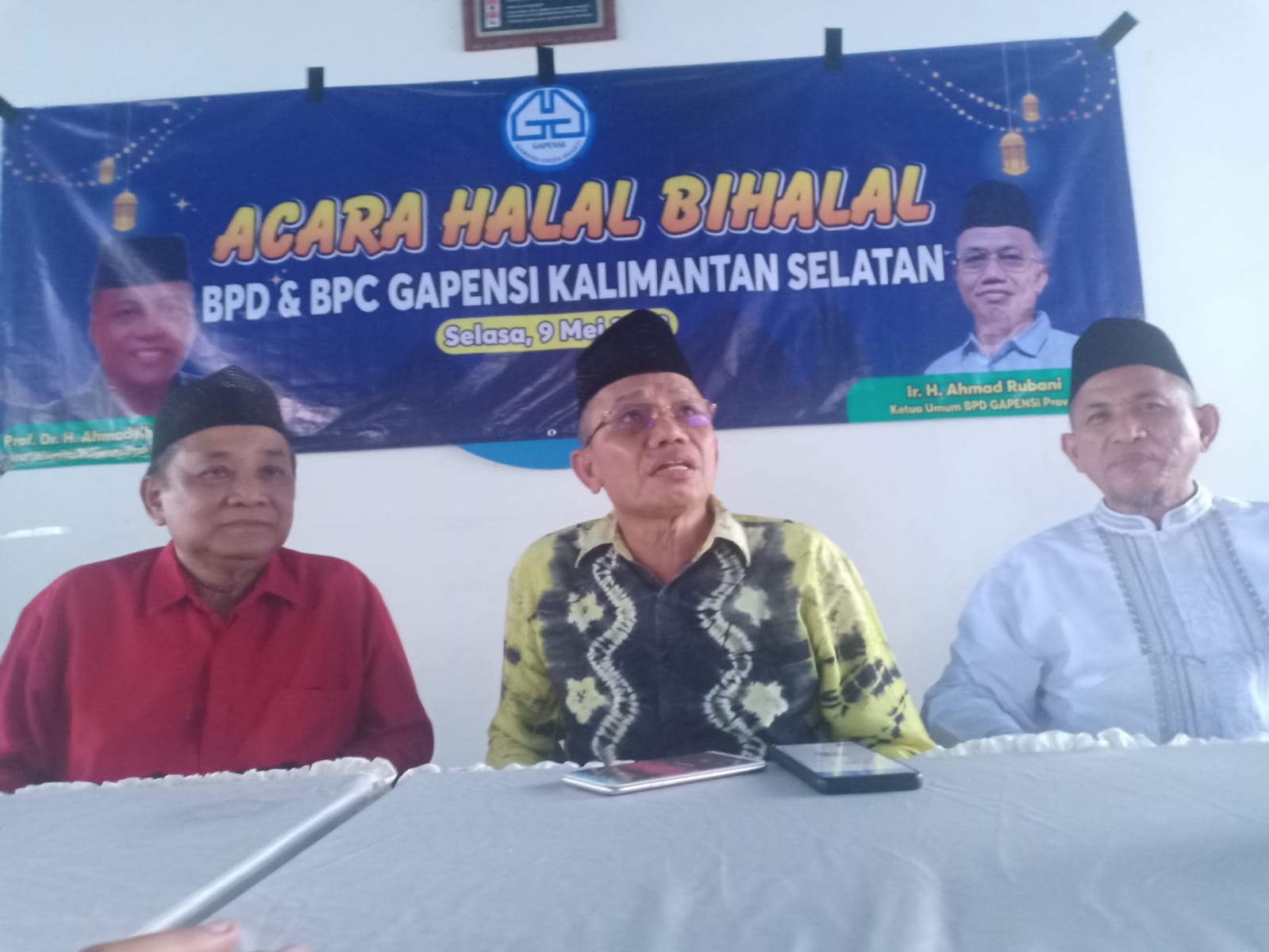 Ketua Umum BPD Gapensi H Ahmad Rubani, Wakil Ketua Umum H Wijaya Kusuma Prawira Karya, dan Sekretaris Umum H Syaiful Mutaher (foto:istimewa)