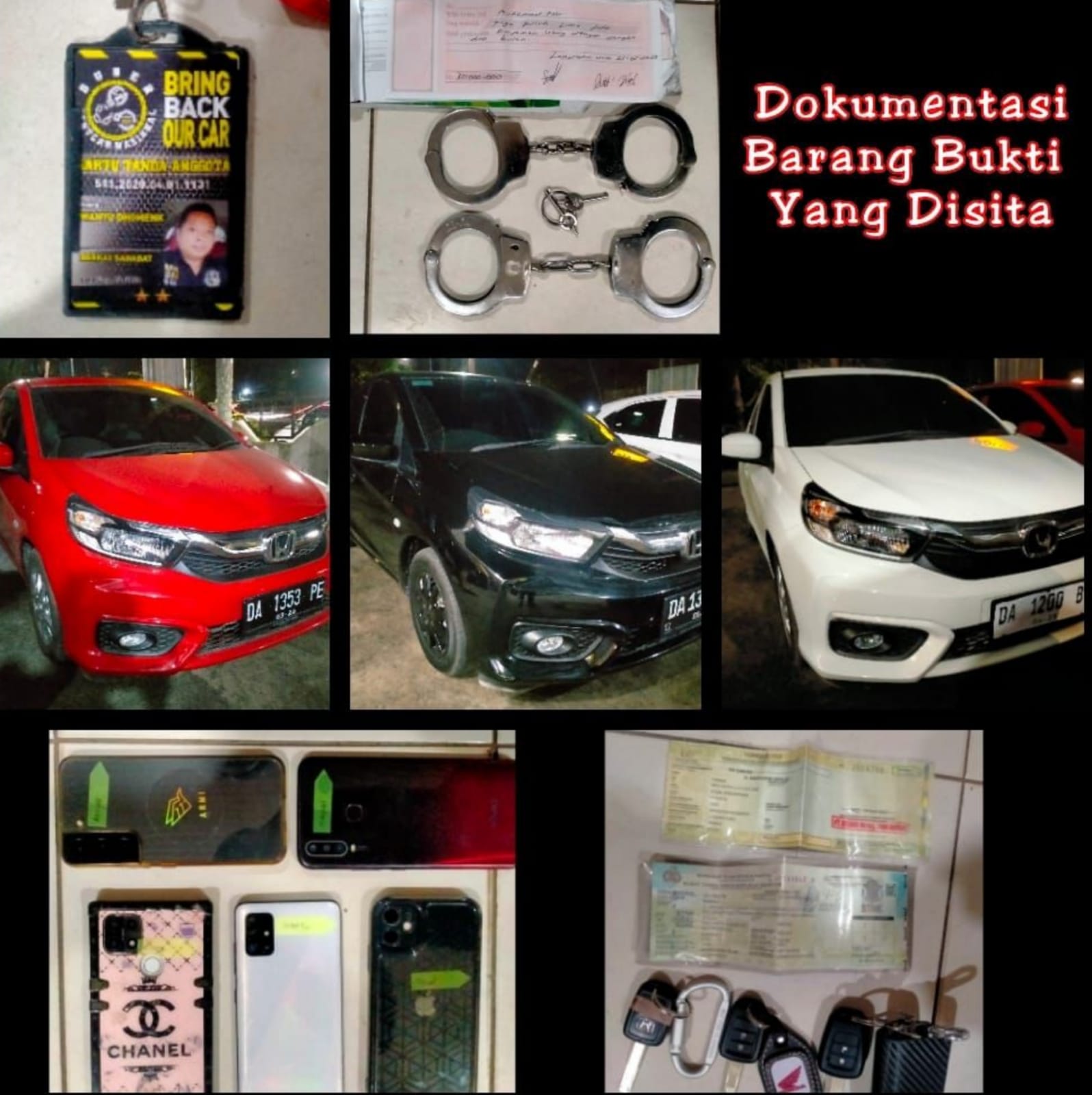 Sejumlah Barang Bukti Diamankan Polisi