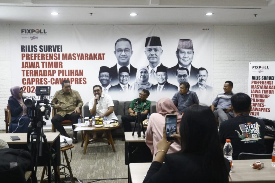 Paparan Hasil Survei FIXPOLL Terhadap Elektabiltas Parpol dan Capres 2024 (foto:ist)
