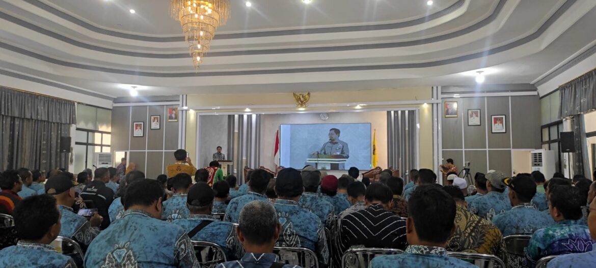 Sebanyak 161 kepala desa mengikuti Workshop Evaluasi Pengelolaan Keuangan dan Pembangunan Desa Tahun 2023 yang diselenggarakan oleh BPKP Provinsi Kalsel di Kabupaten HST.(foto : yufanata/brt)