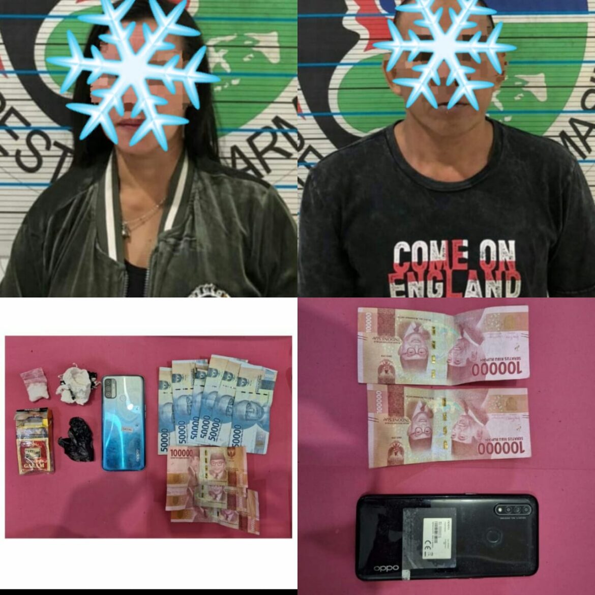 PEMILIK SABU - Pasangan suami istri ST dan MY ini terlibat narkiba jenis Sabu-sabu hingga harus berhadapan dengan hukum, Senin (17/7/2023) petang. (foto:ist)