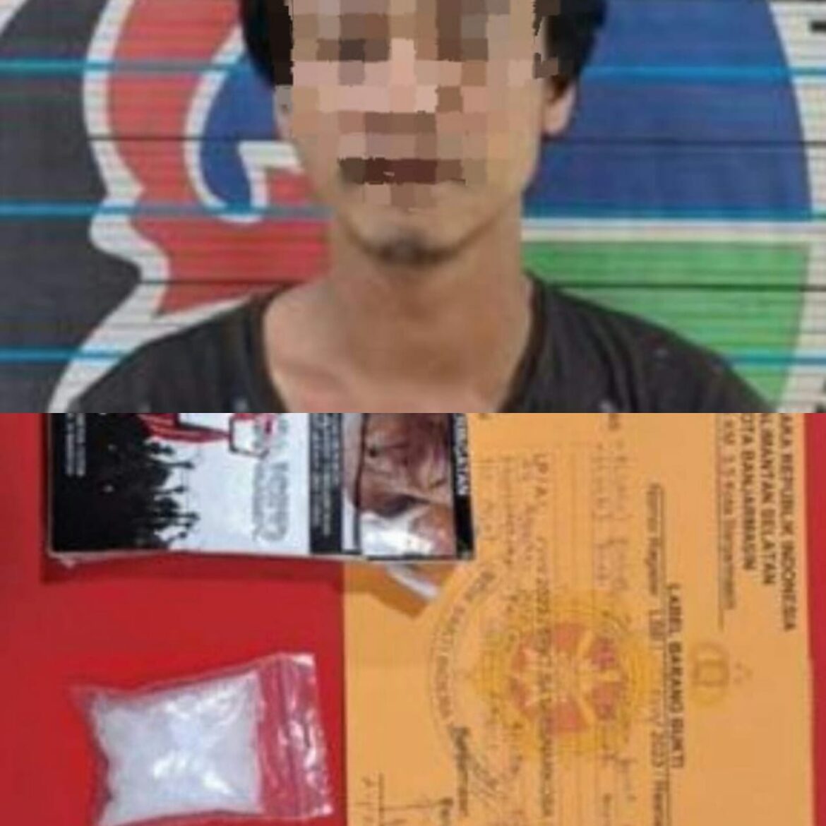 PEMILIK SABU-MP pria warga Ampera Banjarmasin barat ini digerebek di rumahnya hingga ditemukan Sabu-sabu berat 5,02 Gram, Kamis (24/8/2023) sore. (foto:ist)