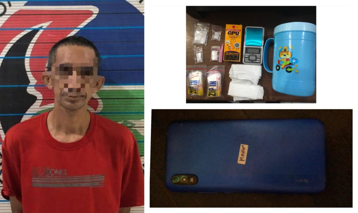 PEMILIK SABU-Pria berinisial MD ini dibekuk di rumahnya karena kedapatan menyimpan empat paket Sabu-sabu berat 5,12 Gram, Jumat (4/8/2023) sore. (foto;ist)