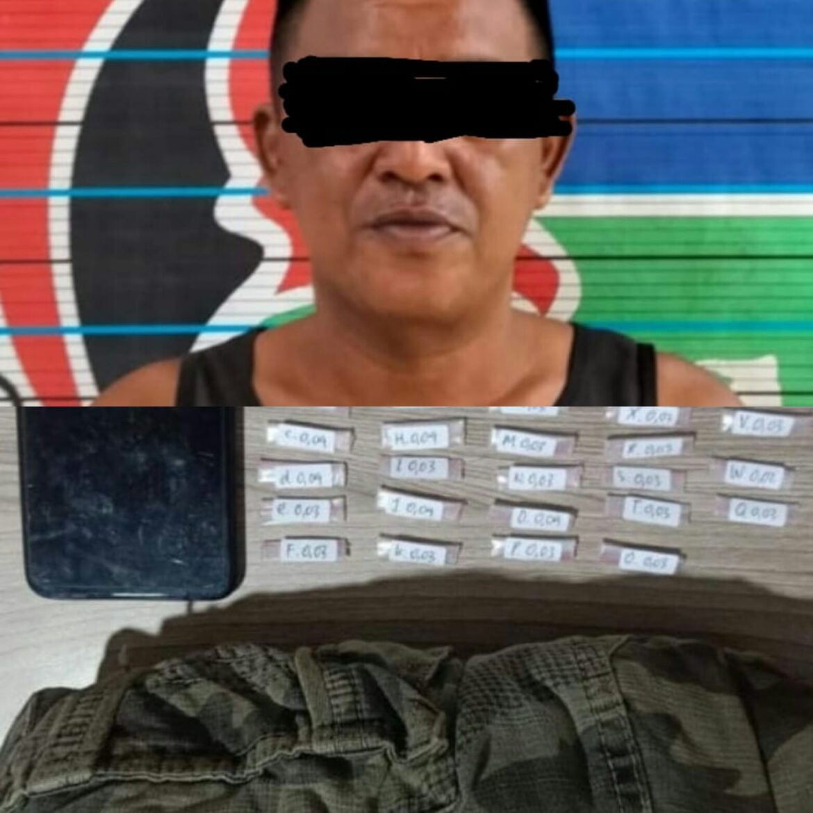 PEMILIK SABU - HD dibekuk karena kedapatan menyimpan puluhan oaket sabu-sabu hingga diringkus pihak satnarkoba Polresta Banjarmasin, Rabu (20/9/2023) malam. (foto:sum/ist)
