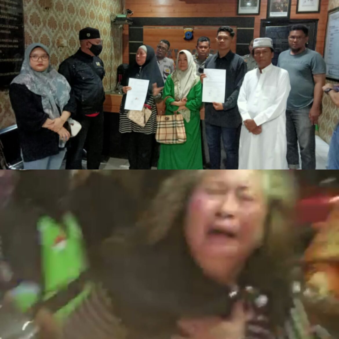 RIBUT LAKA -gegara laka ringan, wanita paruh baya dianiaya perempuan lain dan amarag pemuda di Jalan Sultan Adam Banjarmasin berujung damai di Polsek setempat, Kamis (31/8/2023) malam. (foto:ist)