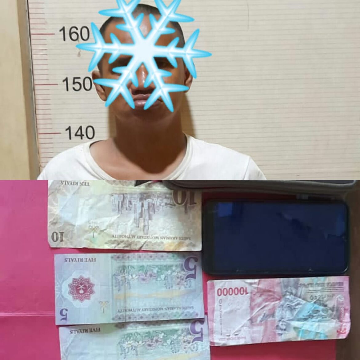 PELAKU PENCURIAN - AS saat berurusan dengan pihak polsek Banjarmasin Barat, karena pelaku keperfok korvan saat mencuri dompet berisi uang, Kamis (12/10/2023) siang. (foto:ist)