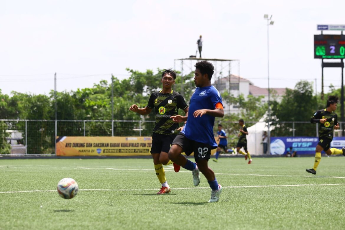 Tim Barito Putera saat mengalahkan PSIS Semarang (2-0) pada leg kedua grup A U-16 kompetisi Elite Pro Academy (EPA) Liga 1 Indonesia 2023/2024, Minggu (29/10/2023) di Green Yakin Soccer Field, Kabupaten Banjar, Kalimantan Selatan (Kalsel). (foto: Tolah/brt)