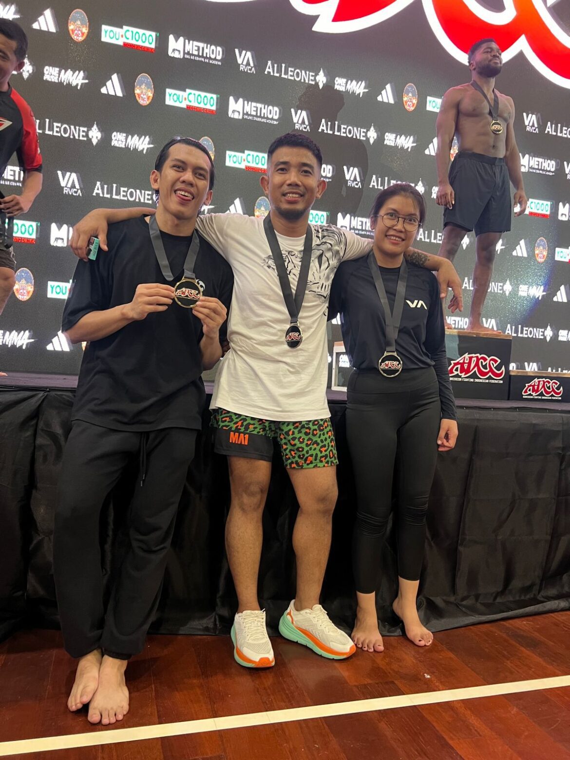 Tiga atlet BJJ Banjarmasin yang berprestasi di ADCC Submission Fighting World Federation di Bali.(foto : ist)