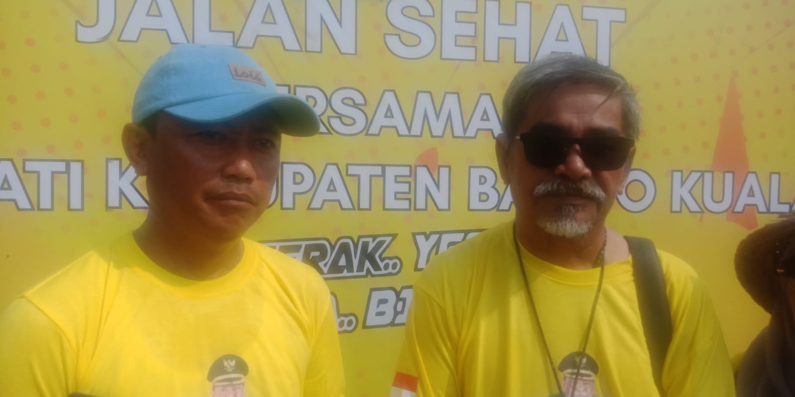 Kepala Dinas Pemberdayaan Masyarakat dan Desa (DPMD) Batola Muhammad Agus Bersama Camat Belawang Hamdi