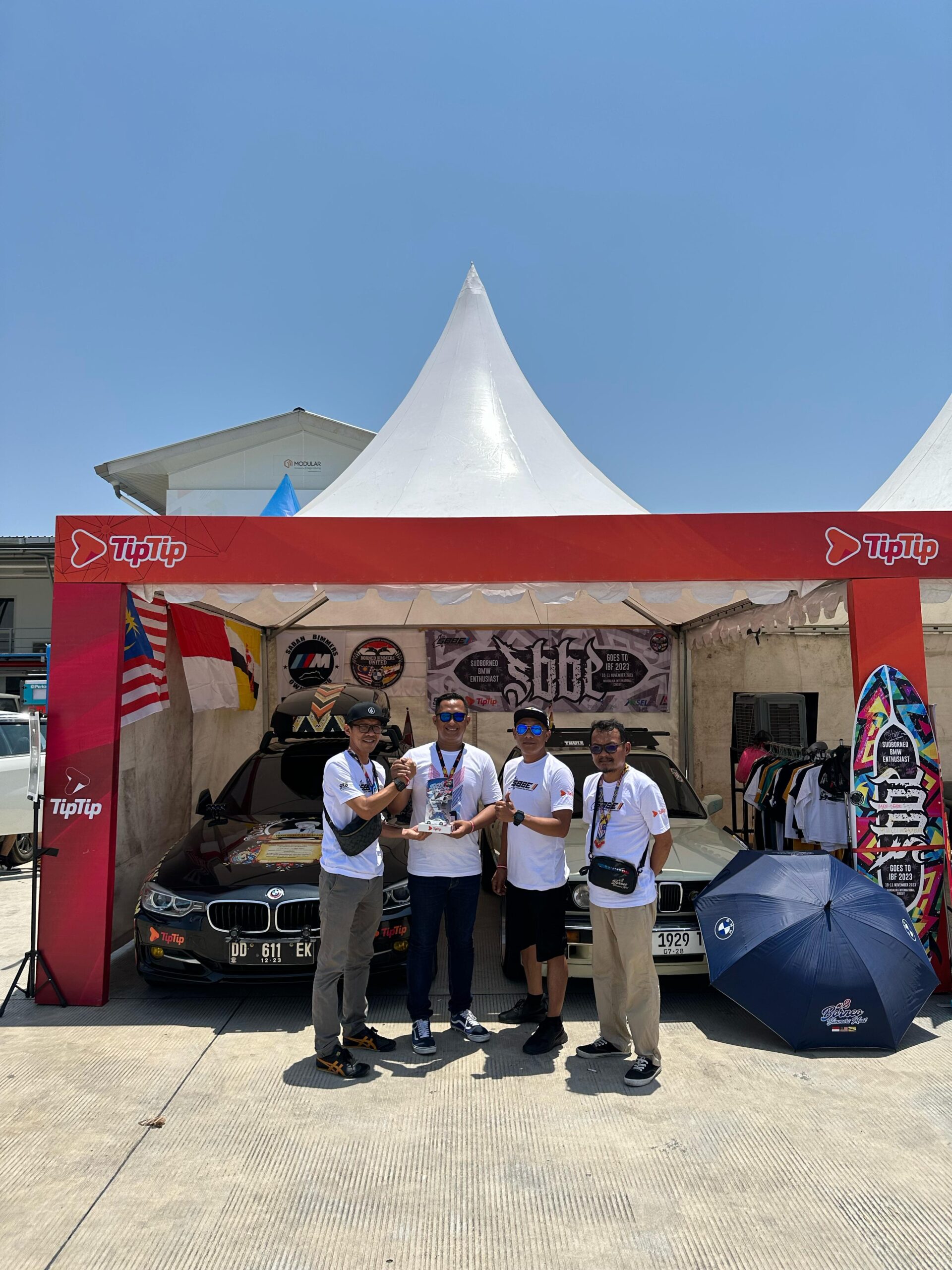 BOTH BERSAMA-SBBE dan TipTip mewakili Borneo Bimmers United Indonesia-Malaysia-Brunei Darussallam di ajang IBF 2023.(Ist)