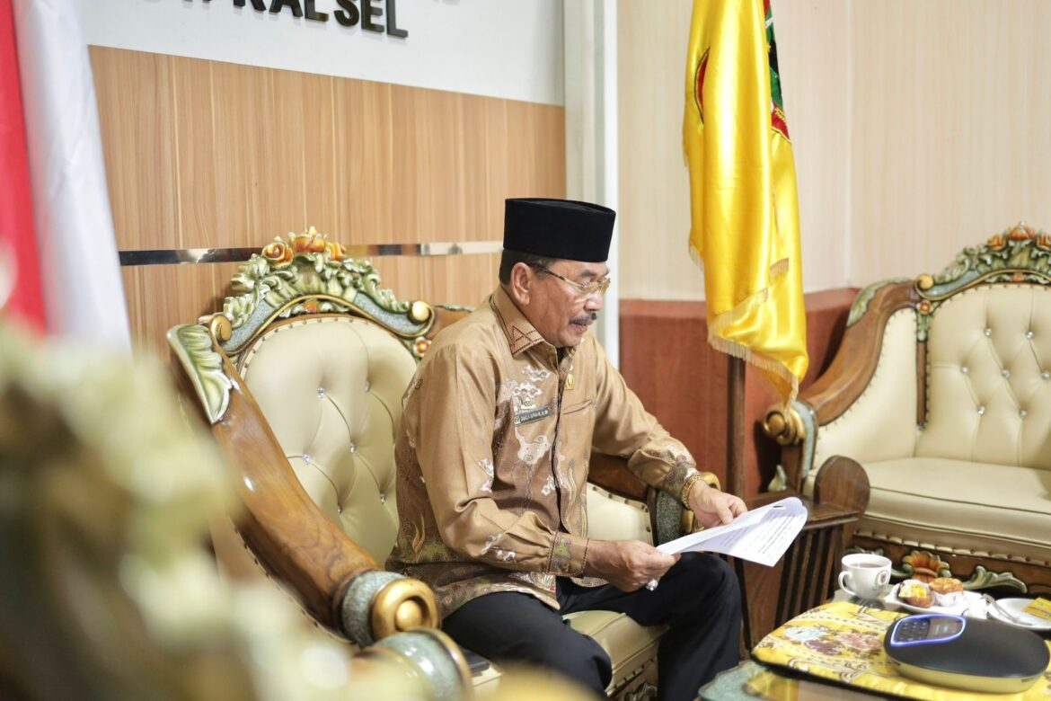 Ketua DPRD Provinsi Kalsel DR (HC) H Supian HK, SH, MH secara daring paparkan peran DPRD Provinsi Kalsel dalam peningkatan kualitas lingkungan hidup di Banua.(foto : humasdprdkalsel)