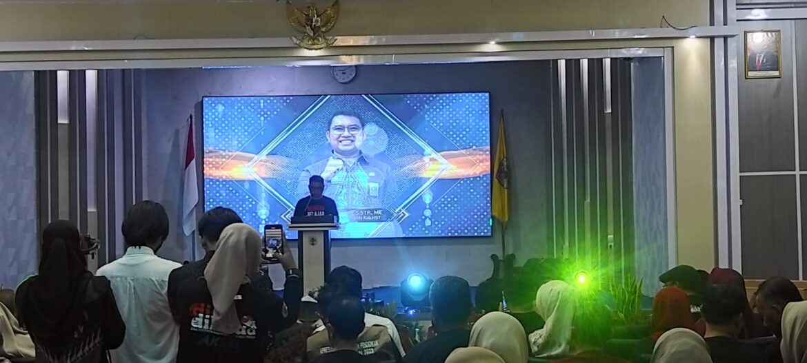 Laporan Kepala Disdik Muhammad Anhar di Pendopo Kabupaten HST.(foto : yufanata/brt)