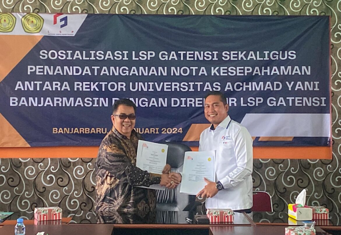 Kerjasama MoU Getensi dengan Kampus Universitas Akhmad Yani Banjarmasin, Rabu (24/1/2024).