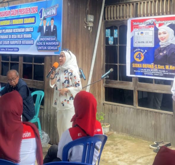 Caleg Partai NasDem Siska Defina Saat Memberikan Sambutan di ANIES Kalsel
