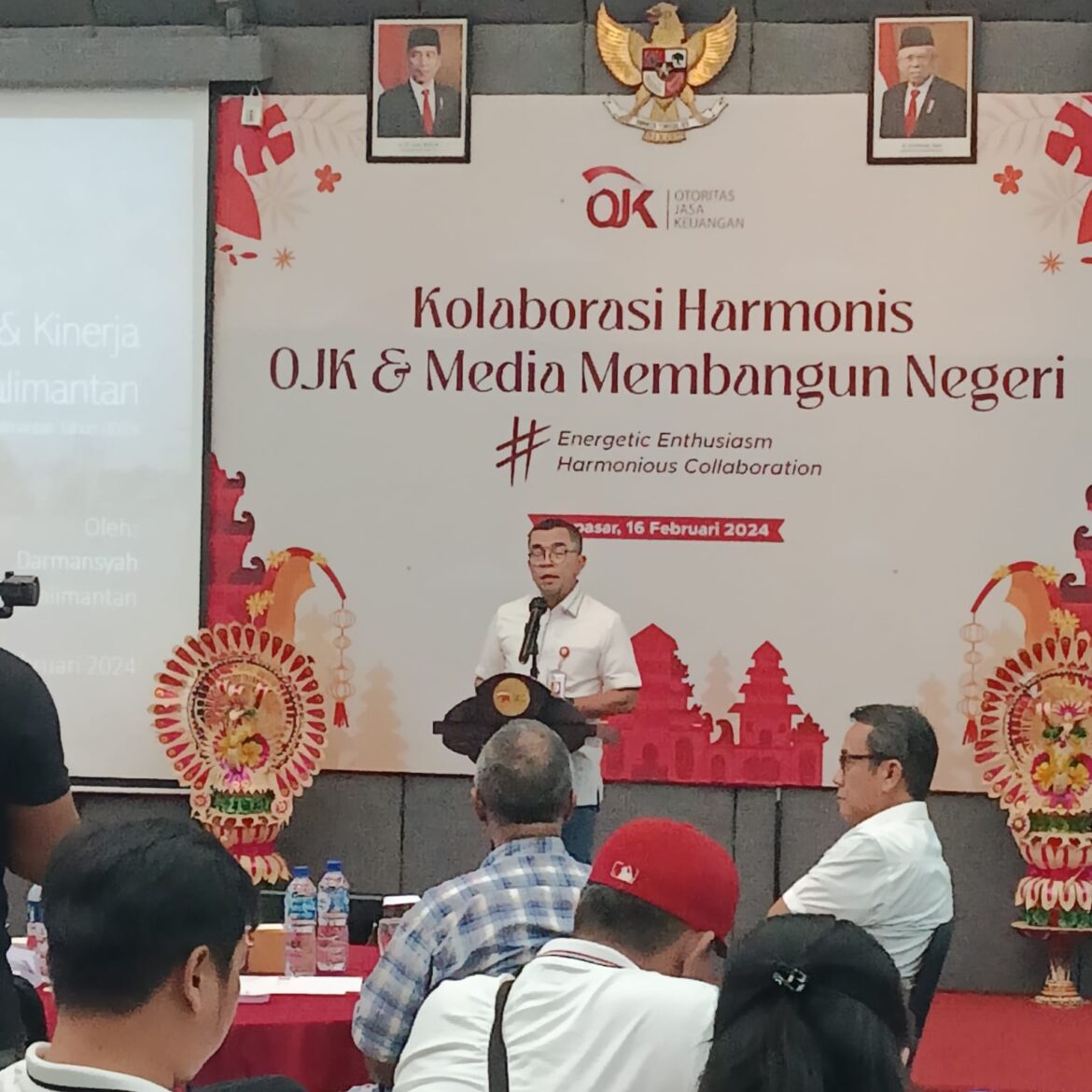 Kepala OJK Kalsel Darmansyah saat menyampaikan kondisi perekonomian Kalsel triwulan IV 2024, pada Media Gathering di Denpasar Bali (foto:istimewa)