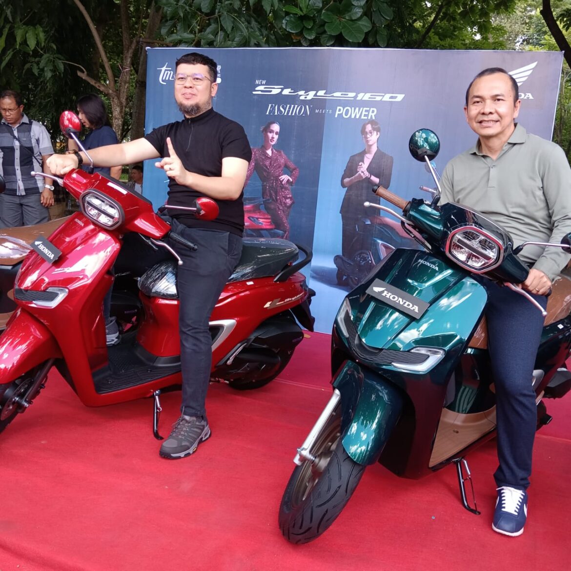 Direktur Marketing Trio Motor Memperkenalkan Honda Stylo 160 di Lapangan Kamboja, Kota Banjarmasin (foto:istimewa)