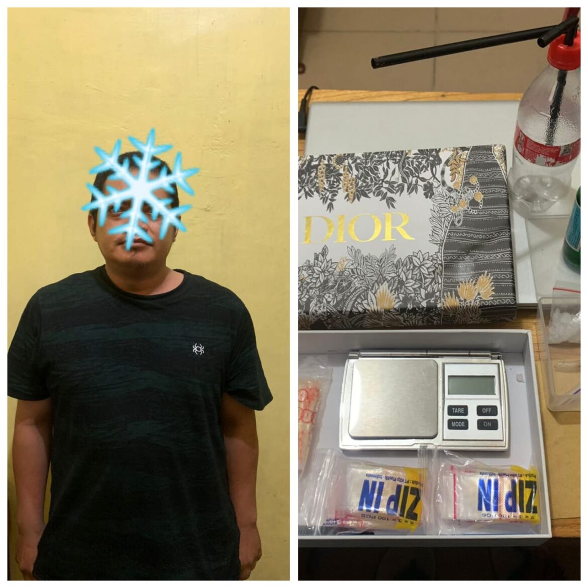 PEMILIK SABU - Miliki dua paket Sabu-sahi berat 4,44 Gram beserta peralatan hisabnya, WN digrebek polisi di rumahnya Jalan Antasan Raden Kelurahan Teluk Tiram Banjarmasin, Selasa (7/5/2024). (foto:ist)