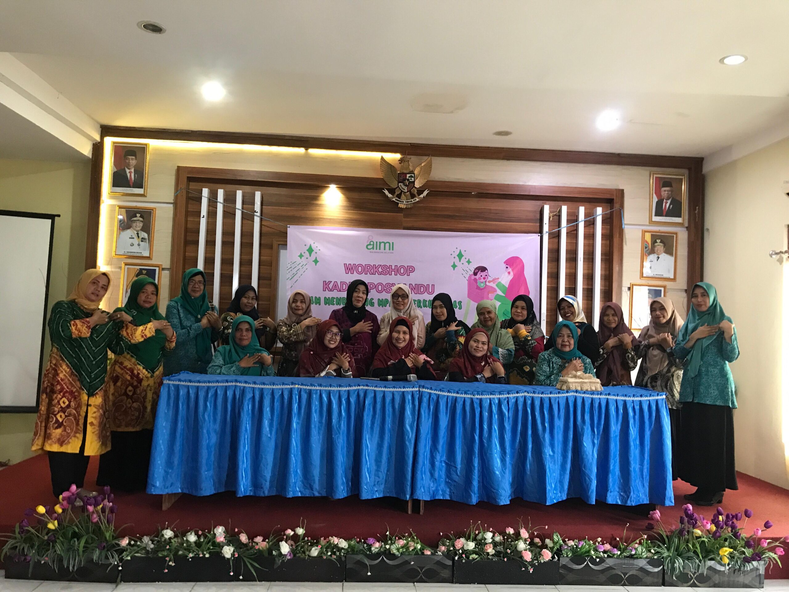Hadir Camat Banjarmasin Tengah Maslun dan Ketua AIMI Kalsel Dina Aprilia serta Peserta Workshop bertema ‘Mendukung Menyusui dan MPASI Berkualiatas’