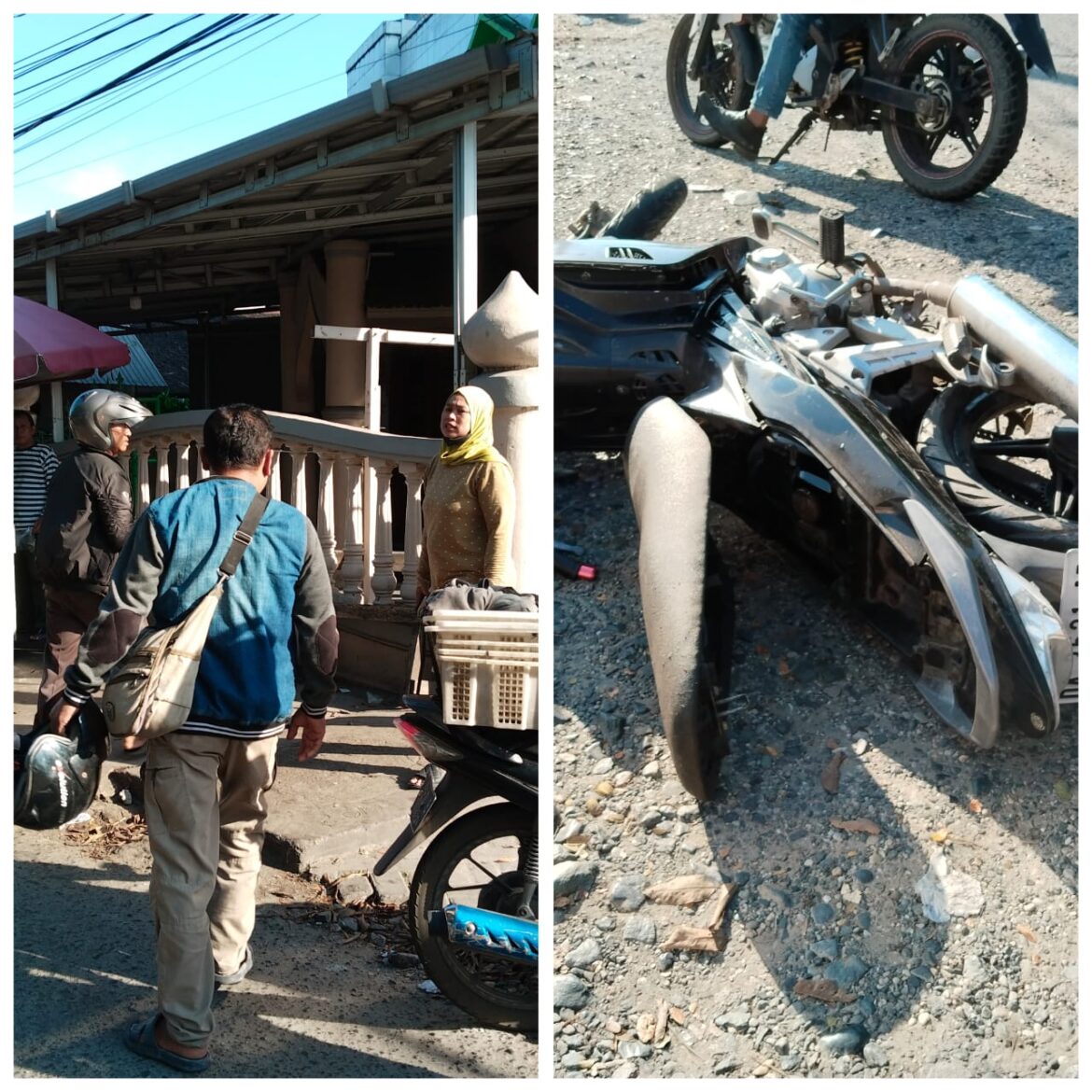 PENGENDARA MOTOR - Pria ini sempat dikejar warga belasan meter di Jalan Veteran Banjarmasin usai menabrak nenek menyeberang, Rabu (8/5/2024) pagi. (foto:sum/ntr)