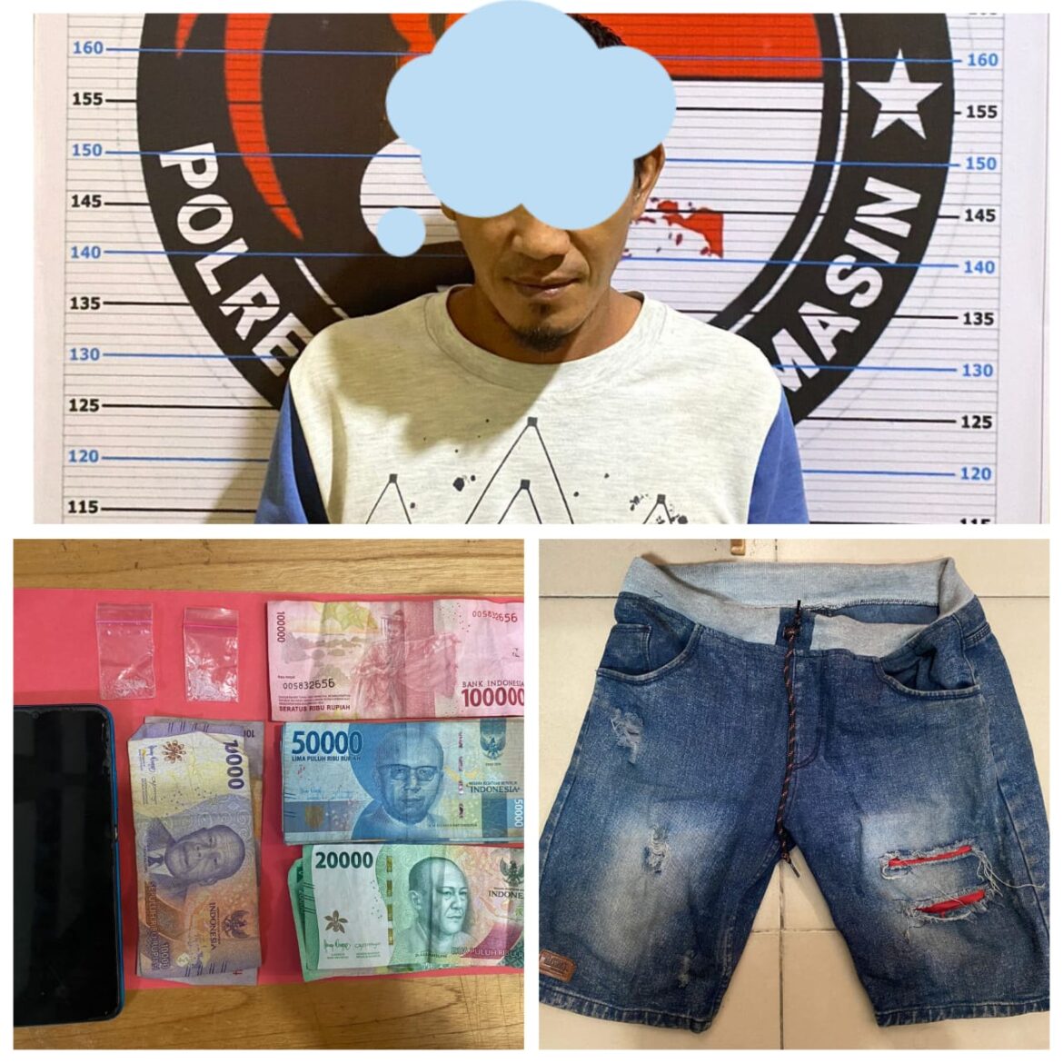 SIMPAN SABU - Pria berinisial HP ini simpan Sabu-sabu diduga sering transaksi hingga sepak terjangnya dicium polisi dan berakhir di penjara Polsek Banjarmasin Barat, Selasa (25/6/2024) petang lalu. (foto:ist)