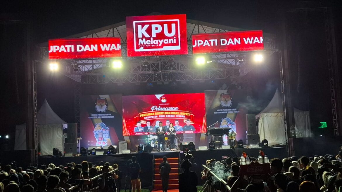 Acara Peluncuran Pilkada di Taman Dwi Warna Barabai