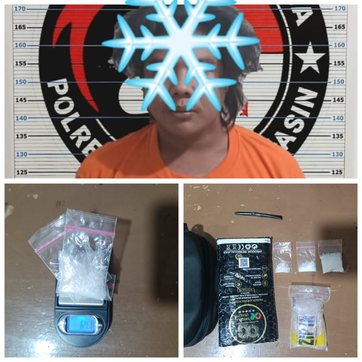 PEMILIK SABU - Pria berinisial NU ini kedapatan simpan Sabu-sabu tiga paket berat 5,93 Gram di rumah pacarnya di Jalan Ratu Zaleha Banjarmasin, Rabu (6/6/2024) sore (foto:ist)