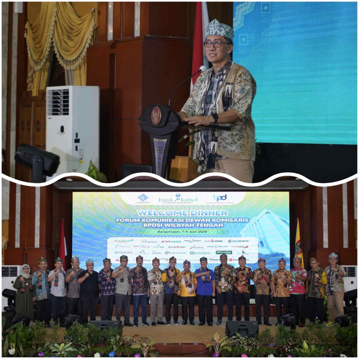 Acara Welcome Dinner Bersama seluruh Dewan Komisaris dan Komite Dewan Komisaris acara Seminar Nasional dan Rapat kerja Forum Komunikasi Dewan Komisaris (FKDK) Bank Pembangunan Daerah Seluruh Indonesia (foto:humas bank kalsel)