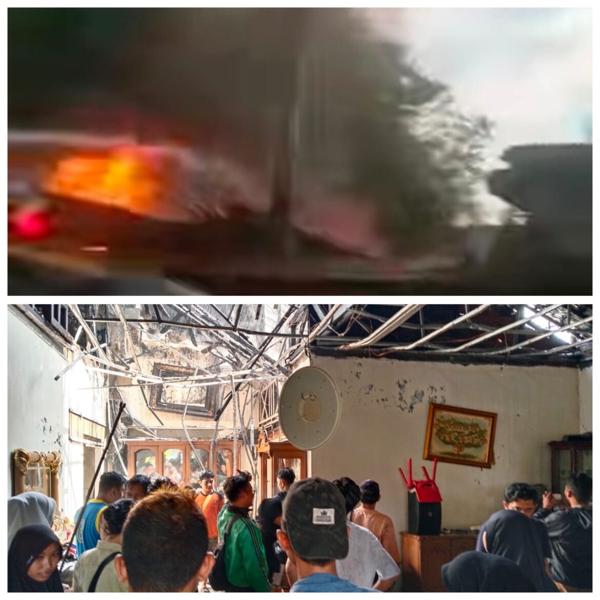 TIGA KEBAKARAN - Beginilah saat api berkobar di Sutoyo S Komplek Ar-Rahman Banjarmasin Barat dan di Pasar Sepeda Banjarmasin Tengah, Kamis )11//7/2024) pagi. (foto: ist/sum/net)