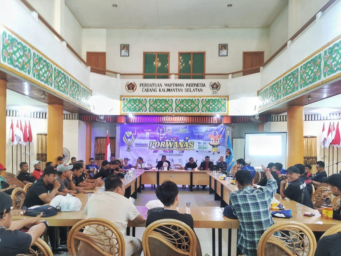 Suasana Technical Meeting (TM) cabang olahraga futsal, Rabu (21/8/2024) pagi di Banjarmasin. (foto: ist/brt)