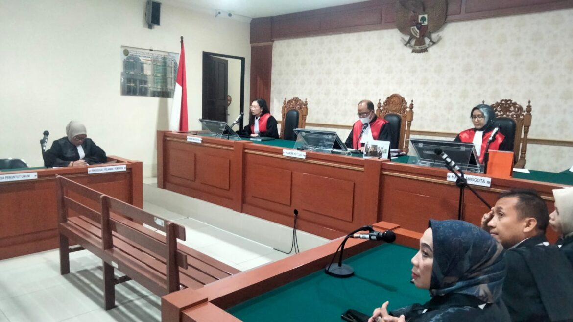 Suasana sidang putusan oknum guru PAUD di pengadilan negeri Banjarmasin.