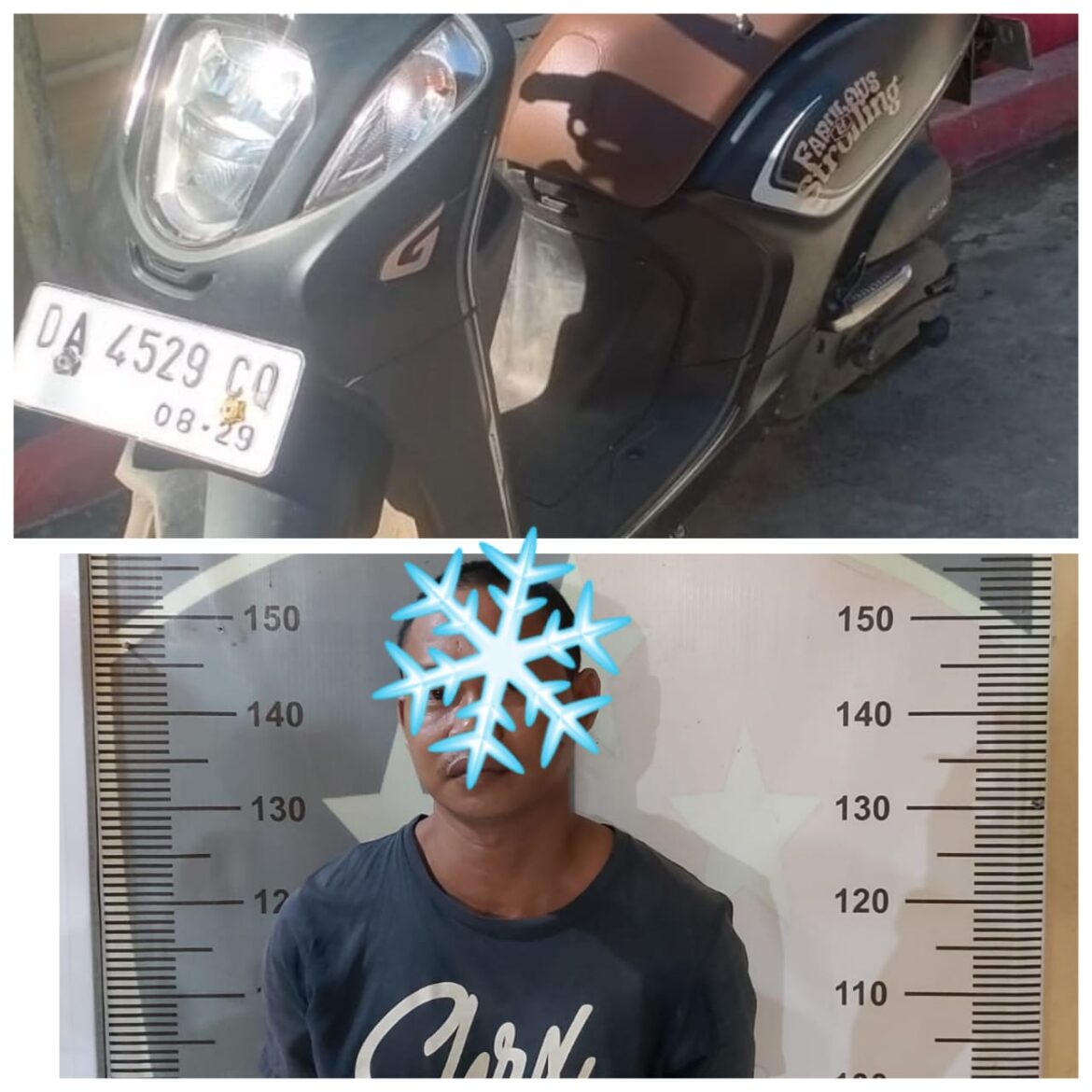 PELAKU CURANMOR - RD pria ini nekat menggasak motor Honda Genio tetangga di Jalan Kelayan II A Selatan, Jum’at (2/8/2024) dinihari dan besok harinya ditangkap. (foto:ist)