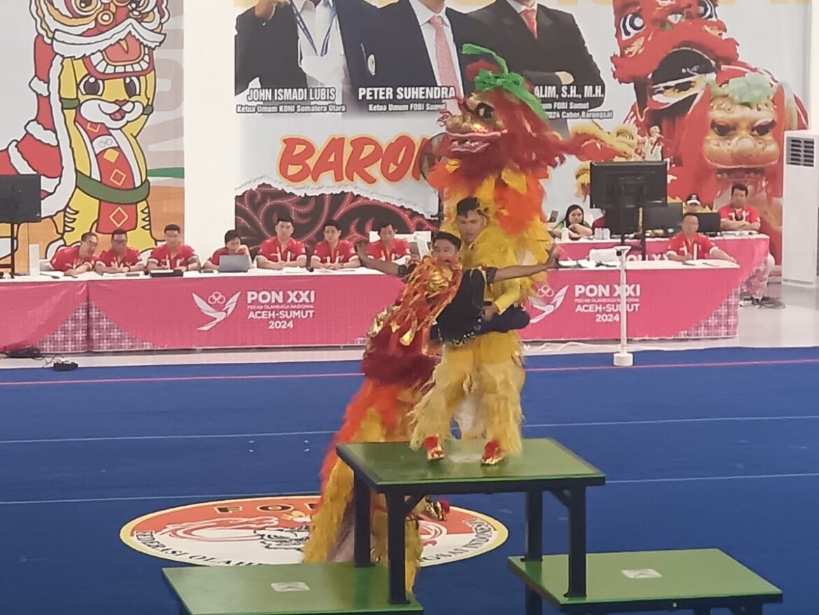 Barongsai Pekingsai Taulo Bebas Putra Kalsel Peringkat Lima PON XXI 2024 Aceh-Medan