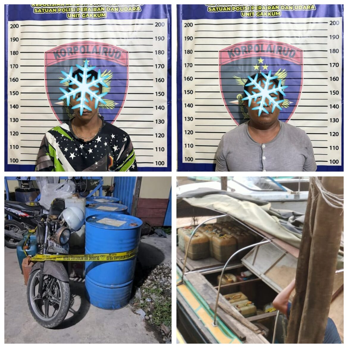 PELANSIR BBM - Dua Pelansir BBM jenis pertalie sebanyak 2.035 Liter diamankan Sat Polair Polresta Banjarmasin di perairan Pelambuan, Senin (14/10/2024) sore. (foto:ist)