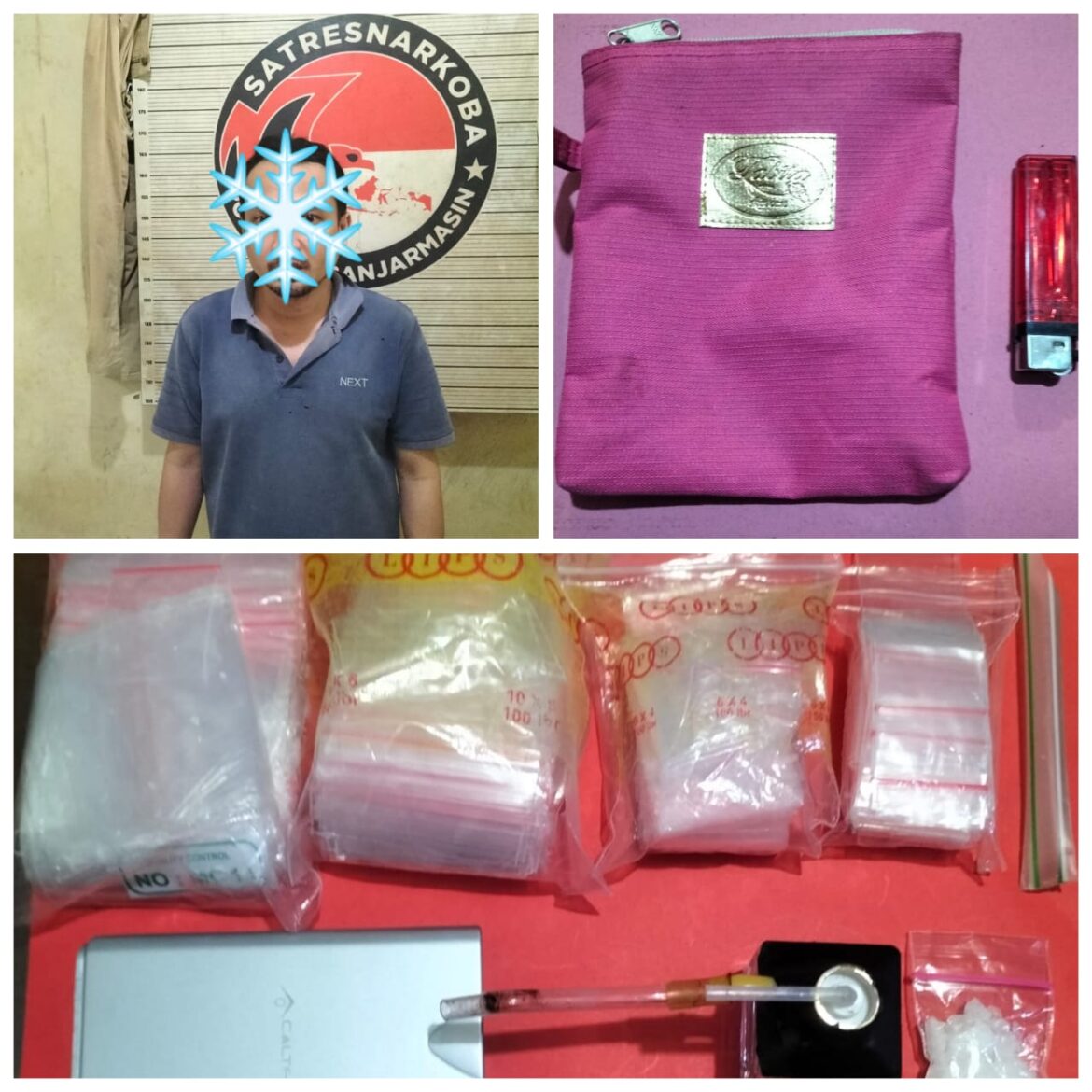 SIMPAN SABU -Warga MT Haryono Banjarmasin ini digrebek polisi dan menemukan 4,84 Gram Sabu-sabu, Minggu, (27/10//2024) siang.