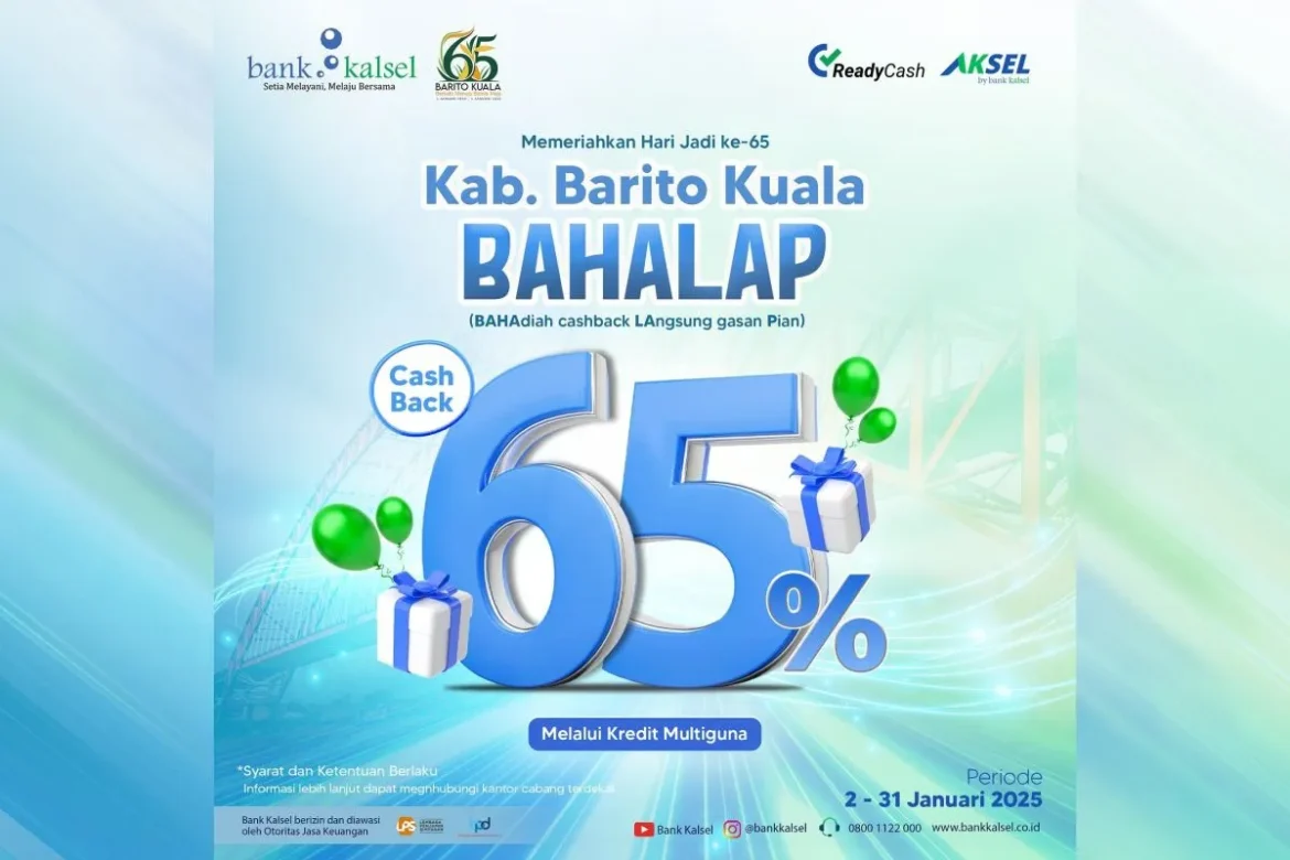 Promo cashback sebesar 65 persen oleh Bank Kalsel