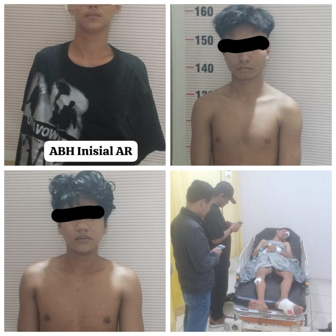 Gengster yang beraksi di Jalan A Yani Km 2 Banjarmasin dibekuk polisi, nampak korban saat dimintain keterangan oleh pihak Polsek Banteng, Jumat (10/1/2025) . (foto:istimewa)