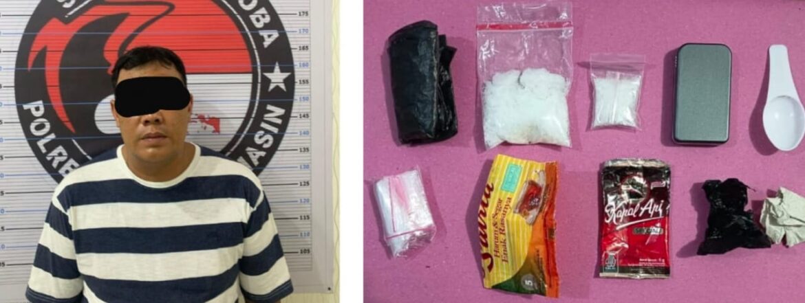 Pemilik sabu-sabu 30,03 gram, pria berinisial JRA, dibekuk Satuan Narkoba Polresta Banjarmasin pada Selasa (11/3/2025) malam. (Foto: Istimewa)