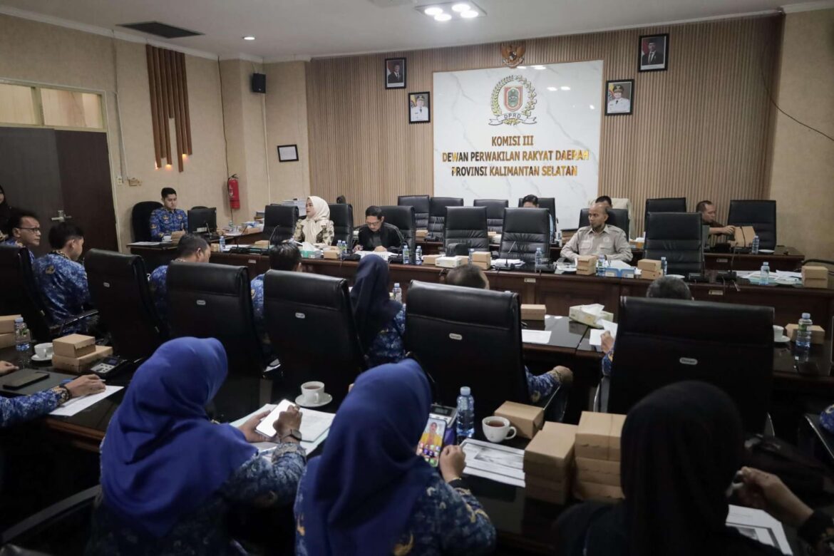 Pansus III DPRD Provinsi Kalsel yang tengah membahas LKPj 2024 menggelar rapat kerja bersama para mitra kerja.(foto : humasdprdkalsel)