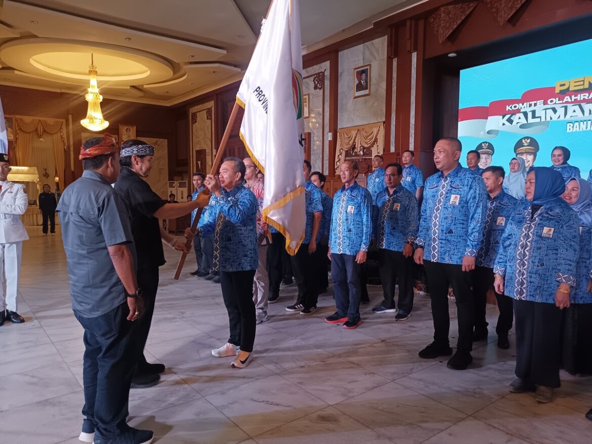 Pelantikan pengurus KORMI Kalsel yang diketuai HM Syarifuddin, Sabtu (10/5/2025) di Mahligai Pancasila, Banjarmasin. (foto: Tolah/brt)