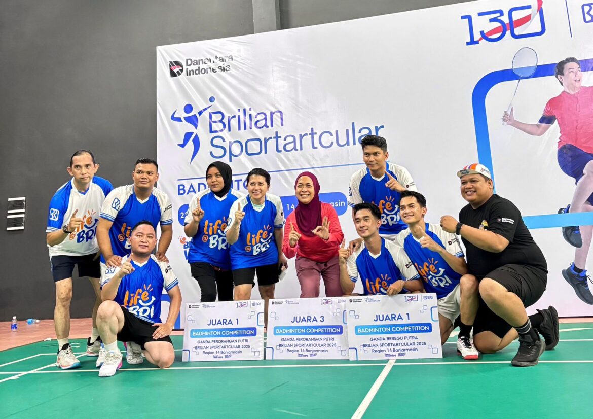 Tim Badminton Putra dan Putri BRI Region 14 Banjarmasin Pertahankan Gelar di BRI SportartCular 2025