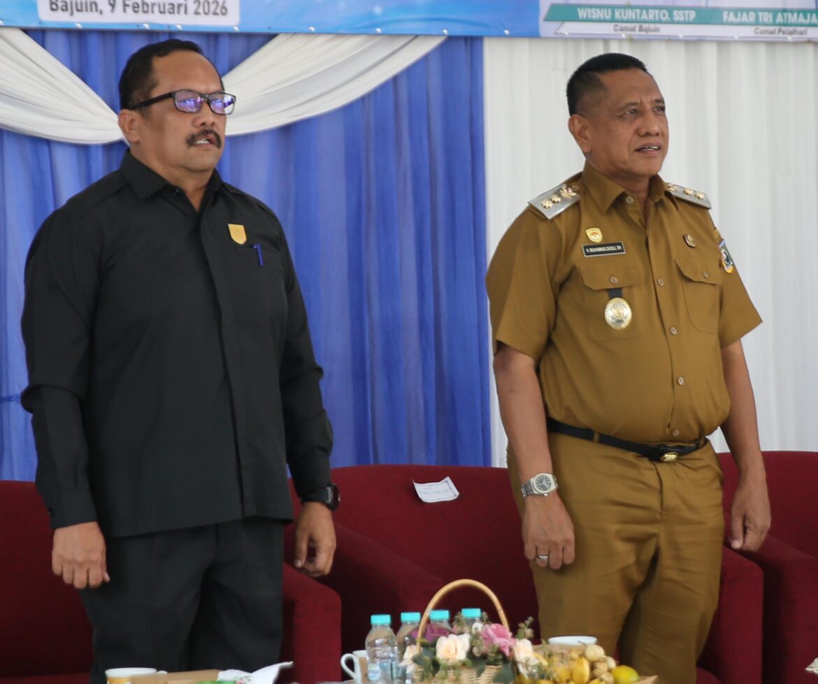 Anggota DPRD Tala Joko Pitoyo bersama Wabup Tala HM Zazuli menghadiri pelaksanaan Musrenbang. (Istimewa/brt)