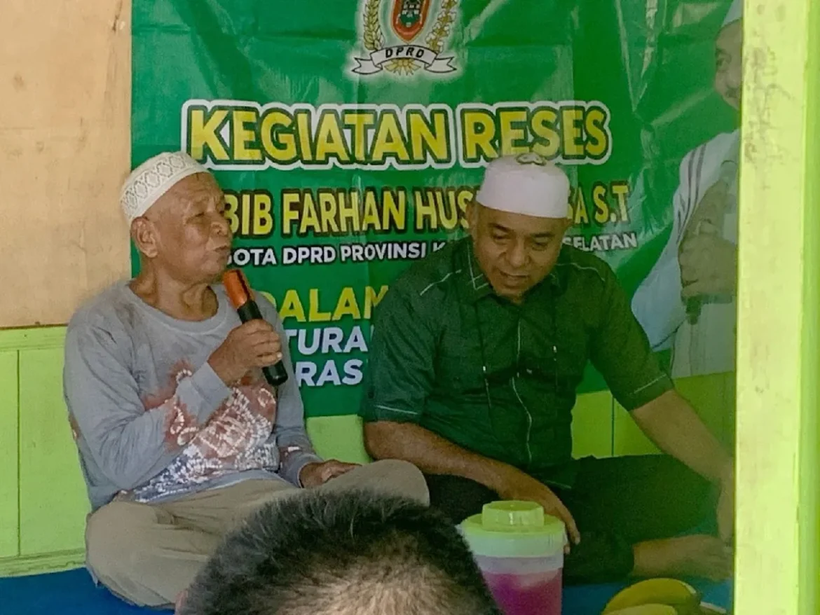 SERAP ASPIRASI-Anggota Fraksi PKB DPRD Provinsi Kalsel Habib Farhan BSA serap aspirasi masyarakat di wilayah Kabupaten Banjar melalui kegiatan reses.(foto : ist)