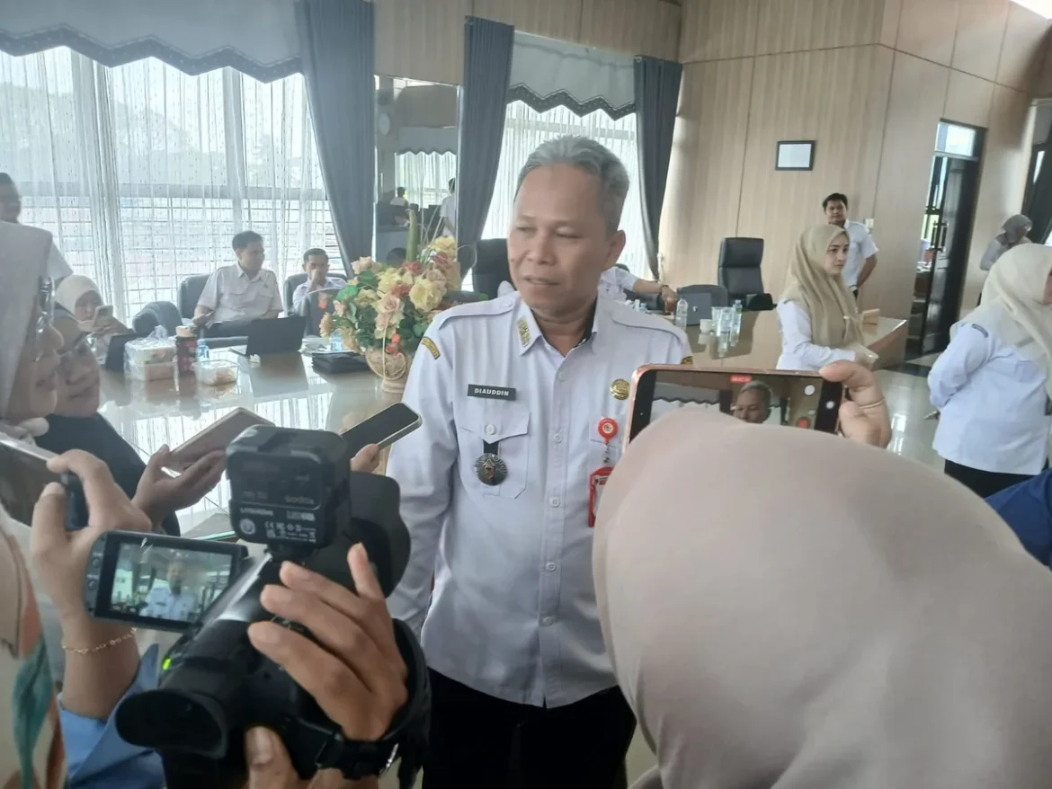 PAGU ANGGARAN-Kepala Dinas Kesehatan Provinsi Kalsel Diauddin saat menyampaikan kondisi pagu anggaran dinasnya yang mengalami penurunan di tahun 2027.(foto : sophan/brt)