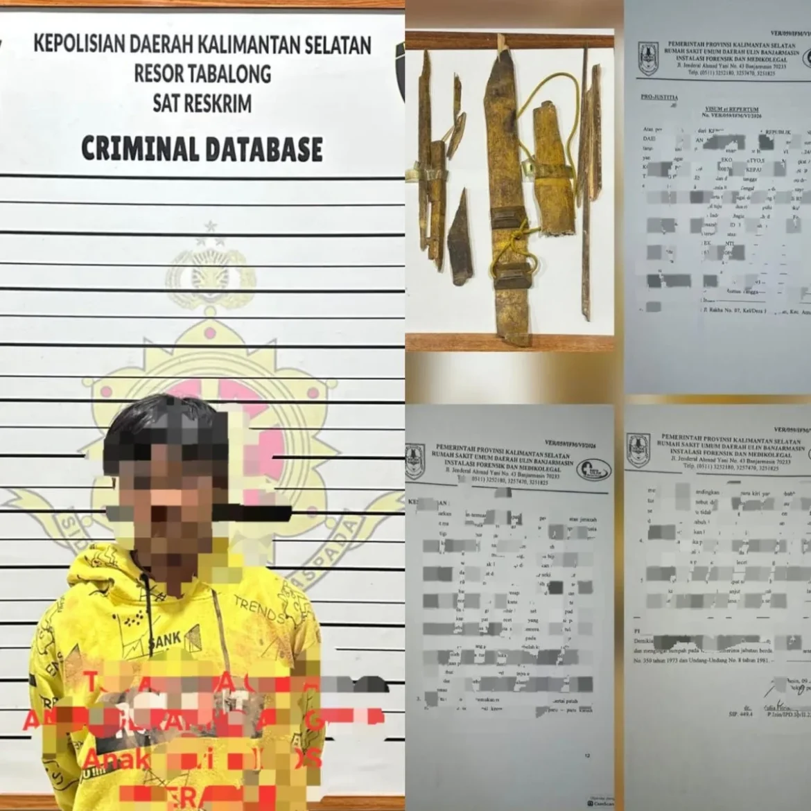 DITANGKAP - Tim gabungan Polda Kalsel, Polres Tabalong dan Polres Barito Timur mengamankan IGA alias G yang diduga terlibat dalam kasus kematian seorang perempuan di Desa Warukin, Tabalong. (foto:istimewa)