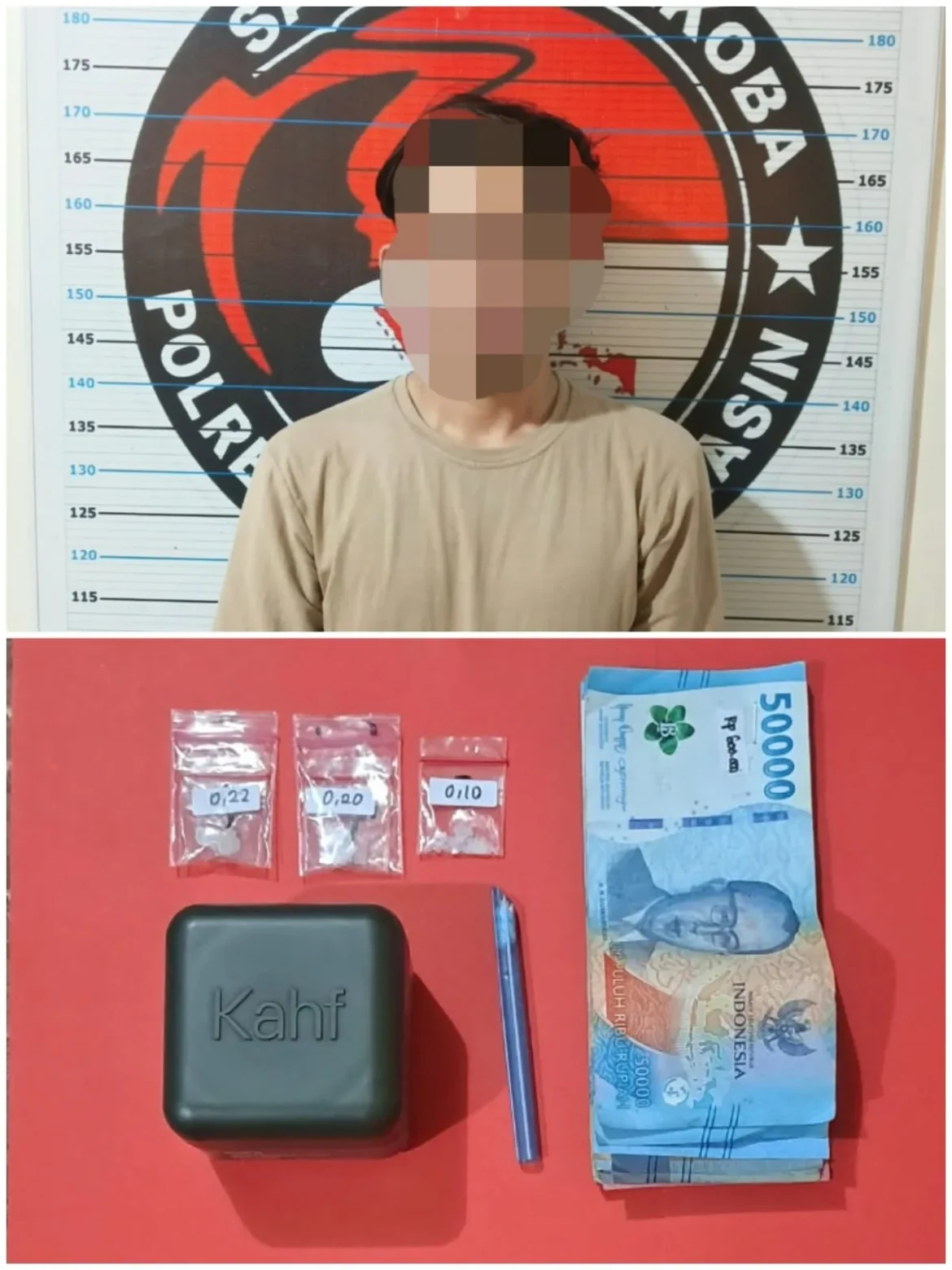 BARBUK SABU - Pria berinisial F.H.Z. (40) yang diduga terlibat kepemilikan dan peredaran sabu-sabu seberat 0,52 gram diamankan anggota Polsek Banjarmasin Barat, Sabtu (17/10/2026). (foto: istimewa)